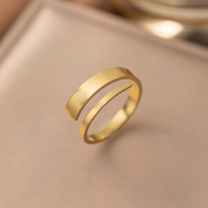 Modern Adjustable Gold Plated Ring