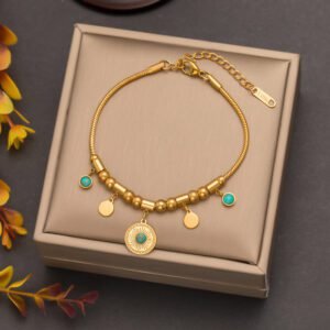 Retro Gold Plated Adjustable Bracelet / Anklet