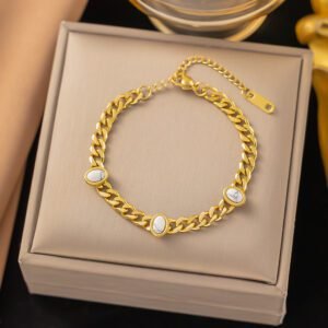 Thick Chained Multi-Charm Waterproof Pearl Bracelet / Anklet