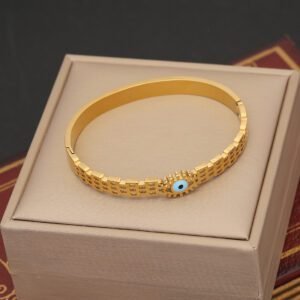 Premium Gold Plated Evil Eye Adjustable Bangle