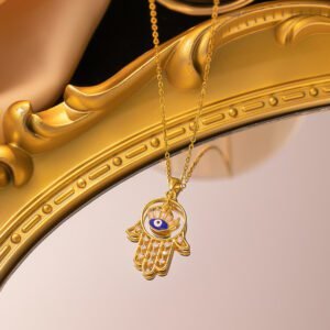 Gold Plated Turkish Hamsa Hand Necklace