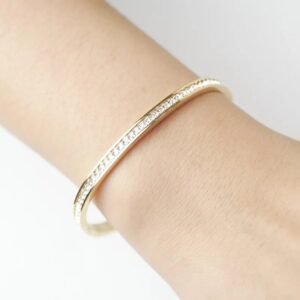 Gold Plated Crystal Studded Adjustable Bangle