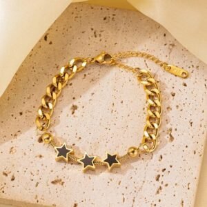 Thick Chained Cube Shaped Multi-Charm Waterproof Bracelet / Anklet