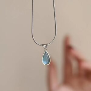 Minimal Crystal Tear Drop Gold Plated Necklace