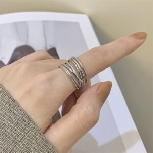 Titanium Steel Multi Layered Adjustable Ring