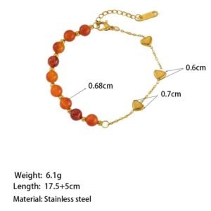 Gold Plated Fire Stone Bracelet / Neclace