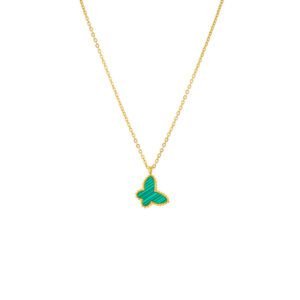 Cute Butterfly Gold Plated Necklace – Green