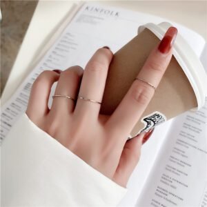 Ultra Slim Titanium Steel Ring Set (5 Pieces)