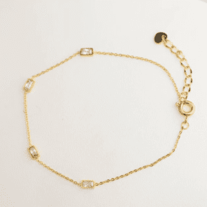 Dainty Crystal Studded Gold Plated Bracelet / Anklet