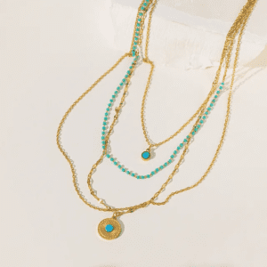 Multi Layered Egyptian Gold Plated Necklace