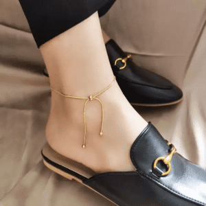 Minimal Elegant Adjustable Gold Plated Anklet