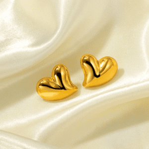 Luxe Heart Gold Plated Earrings