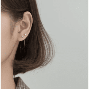 Minimal Dainty Heart Shaped Long Hoop Earrings