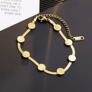 Classic Plain Disc Gold Plated Bracelet / Anklet