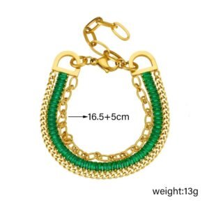 Emerald Forest Gold Plated Premium Bracelet