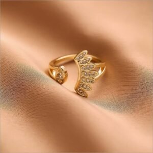 Modern Design Eyelash Gold Plated Ring