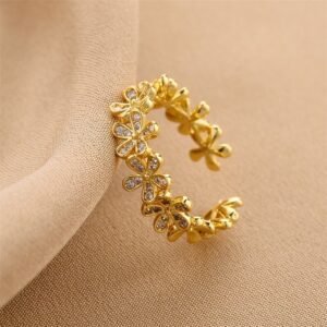 Cute Stand Out Gold Plated Flower Ring