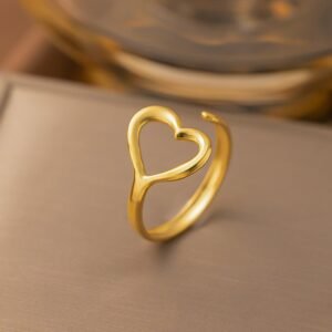 Heart Stream Gold Plated Ring