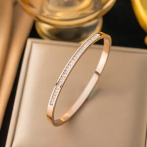 Premium Rose Gold Crystal Studded Bangle