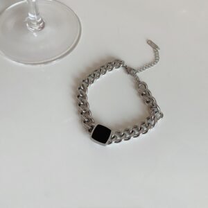 Stainless Steel Midnight Link Chain Bracelet