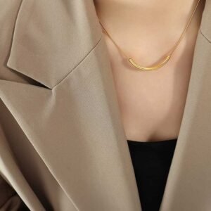 Luxe Gold Plated Tunnel Necklace