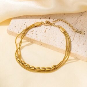 Premium Gold Plated Beads Elegance Bracelet